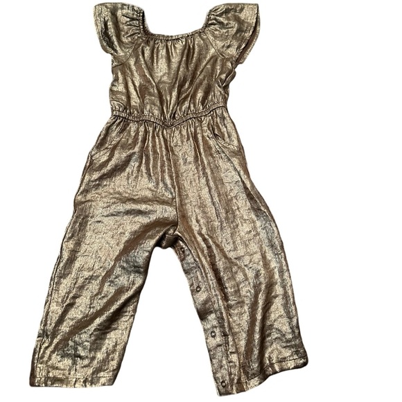 Cat & Jack Girls Metallic Romper Jumpsuit 2T - Picture 1 of 1